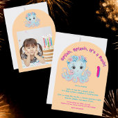 Schattigee grillige bloemenoctopus Girly Kids Verj Kaart