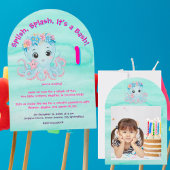 Schattigee grillige bloemenoctopus Girly Kids Verj Kaart