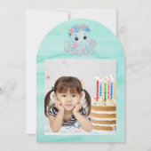 Schattigee grillige bloemenoctopus Girly Kids Verj Kaart (Achterkant)