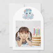 Schattigee grillige bloemenoctopus Girly Kids Verj Kaart (Achterkant)