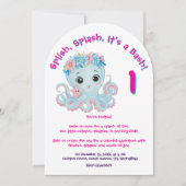 Schattigee grillige bloemenoctopus Girly Kids Verj Kaart (Voorkant)