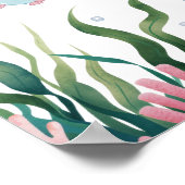 Schattigee grillige bloemenoctopus Verjaardag Welk Poster (Hoek)