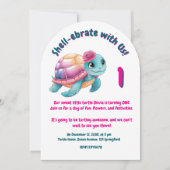 Schattigee grillige bloemenschildpad Girly Kids Ve Kaart (Voorkant)