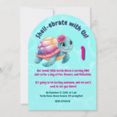 Schattigee grillige bloemenschildpad Girly Kids Ve Kaart (Voorkant)