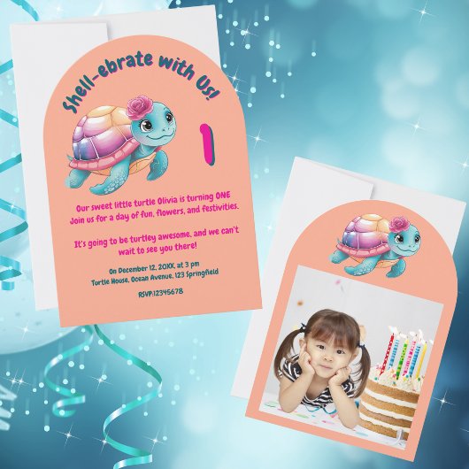 Schattigee grillige bloemenschildpad Girly Kids Ve Kaart