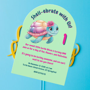 Schattigee grillige bloemenschildpad Girly Kids Ve Kaart