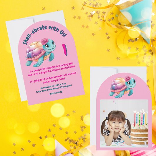 Schattigee grillige bloemenschildpad Girly Kids Ve Kaart