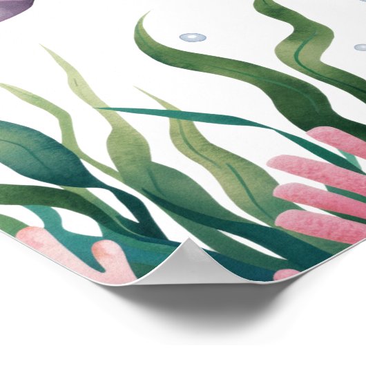 Schattigee grillige bloemensealion verjaardag welk poster (Hoek)