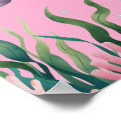 Schattigee grillige bloemensealion verjaardag welk poster (Hoek)