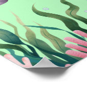 Schattigee grillige bloemensealion verjaardag welk poster (Hoek)