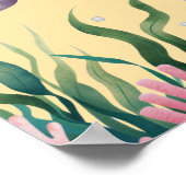 Schattigee grillige bloemensealion verjaardag welk poster (Hoek)