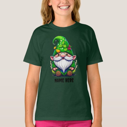 Schattigee grillige bloementuin Gnome Cartoon Grap T-shirt (Voorkant)