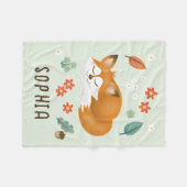 Schattigee grillige bosvos Kinder Herfst Fleece Deken (Voorkant (Horizontaal))