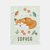 Schattigee grillige bosvos Kinder Herfst Fleece Deken (Voorkant)