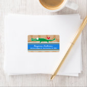 Schattigee grillige Cartoon alligator Adresetikett Etiket (Insitu)