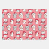 Schattigee grillige Cartoon Cat Christmas Inpakpapier Vel (Voorkant 3)
