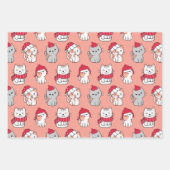 Schattigee grillige Cartoon Cat Christmas Inpakpapier Vel (Voorkant 2)