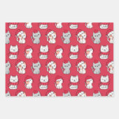 Schattigee grillige Cartoon Cat Christmas Inpakpapier Vel (Voorkant)