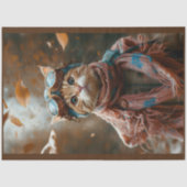 Schattigee grillige Cat Steampunk Goggles S5 Decou Tissuepapier (Voorkant)