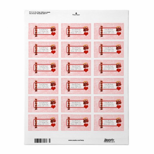 Schattigee grillige chocolade hart chocolade etiket (Full Sheet)