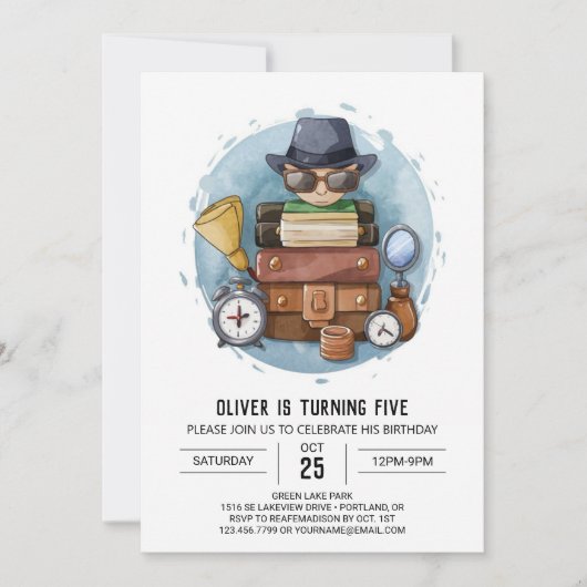 Schattigee grillige detective Verjaardag Kaart (Voorkant)