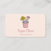 Schattigee grillige Doodle House Cleaning Logo Bro Visitekaartje (Voorkant)