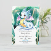 Schattigee grillige Dragon Baby shower Kaart (Staand voorkant)