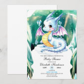 Schattigee grillige Dragon Baby shower Kaart (Voorkant / Achterkant)