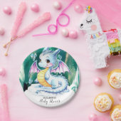 Schattigee grillige Dragon Baby shower Papieren Bordje (Feest)
