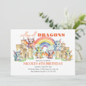 Schattigee grillige draken kasteel regenboog verja kaart (Staand voorkant)