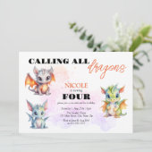 Schattigee grillige draken sprookje kinderen verja kaart (Staand voorkant)