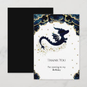 Schattigee grillige drakenverjaardag bedankkaart (Voorkant / Achterkant)