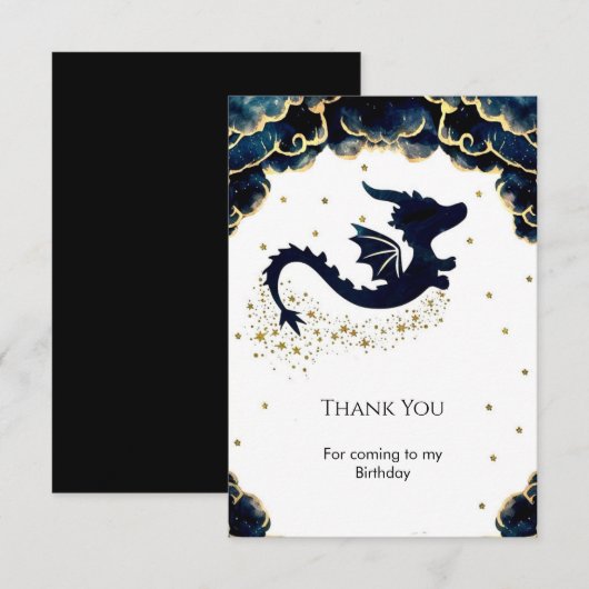 Schattigee grillige drakenverjaardag bedankkaart (Voorkant / Achterkant)