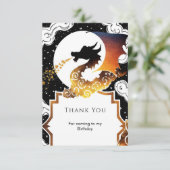 Schattigee grillige drakenverjaardag bedankkaart (Staand voorkant)