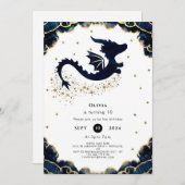 Schattigee grillige drakenverjaardag kaart (Voorkant / Achterkant)