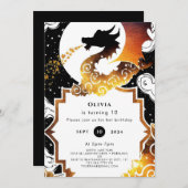 Schattigee grillige drakenverjaardag kaart (Voorkant / Achterkant)