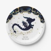 Schattigee grillige drakenverjaardag papieren bordje (Voorkant)