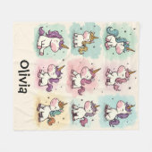 Schattigee grillige eenhoorn Doodles Fleece Deken (Voorkant (Horizontaal))