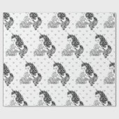 Schattigee grillige eenhoorn Kinder gepersonalisee Cadeaupapier (Vlak)