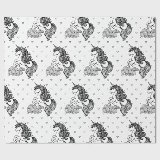 Schattigee grillige eenhoorn Kinder gepersonalisee Cadeaupapier (Vlak)