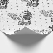 Schattigee grillige eenhoorn Kinder gepersonalisee Cadeaupapier (Hoek)