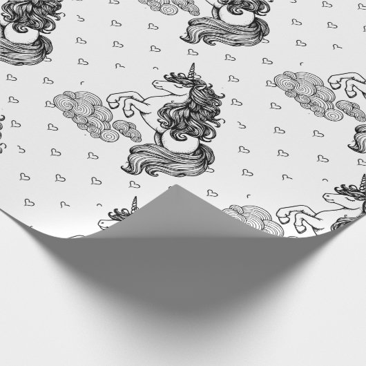 Schattigee grillige eenhoorn Kinder gepersonalisee Cadeaupapier (Hoek)