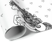 Schattigee grillige eenhoorn Kinder gepersonalisee Cadeaupapier (Rol Hoek)