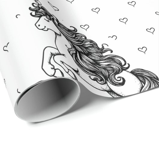 Schattigee grillige eenhoorn Kinder gepersonalisee Cadeaupapier (Rol Hoek)