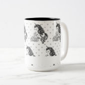 Schattigee grillige eenhoorn Kinder gepersonalisee Tweekleurige Koffiemok (Voorkant rechts)