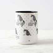 Schattigee grillige eenhoorn Kinder gepersonalisee Tweekleurige Koffiemok (Center)