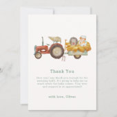 Schattigee grillige egel Boerderij tractor Baby sh Bedankkaart (Voorkant)