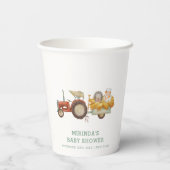 Schattigee grillige egel Boerderij tractor Baby sh Papieren Bekers (Achterkant)