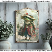 Schattigee grillige fantasy kikker decoupage links tissuepapier