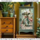 Schattigee grillige fantasy kikker decoupage links tissuepapier